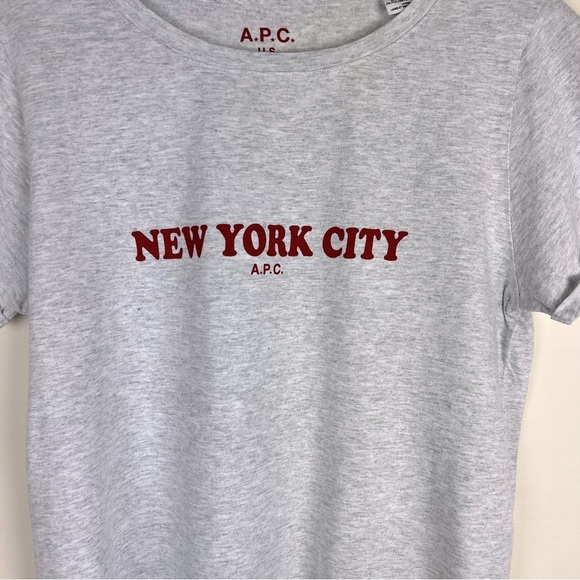 A.P.C. | Hip Euro Style Streetwear New York City T Shirt Heathered Grey | L - Picture 8 of 16